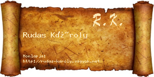 Rudas Károly névjegykártya